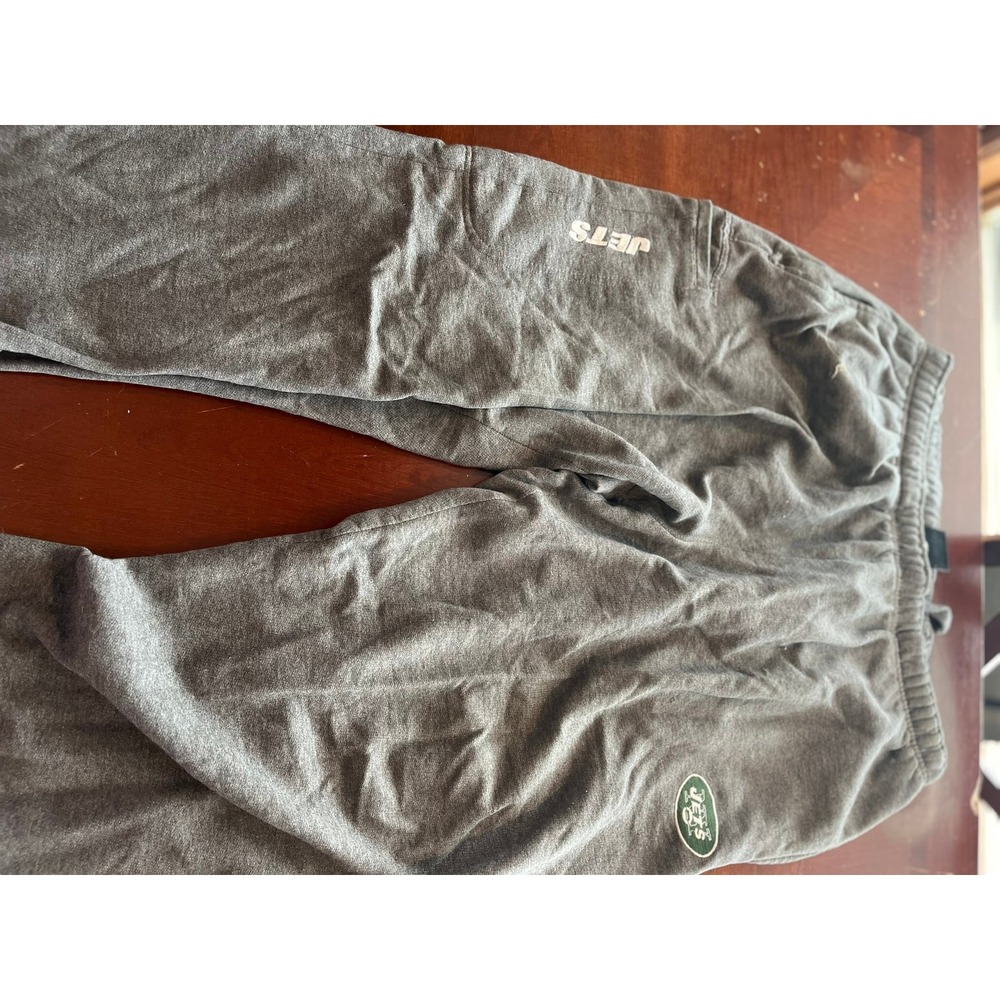 Mens New York Jets NFL Team‎ Apparel Gray Sweatpants Joggers Size L